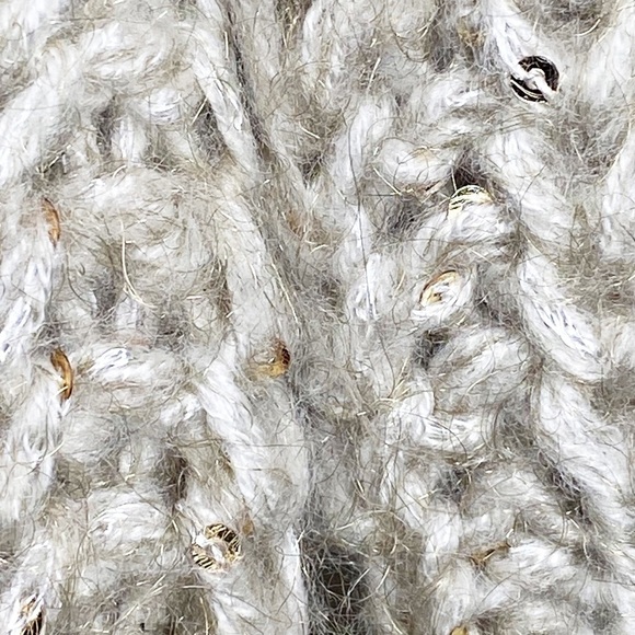 ANTHROPOLOGIE KNITTED & KNOTTED Gold Sparkle Sequined Sweater, Size Small - Picture 8 of 11